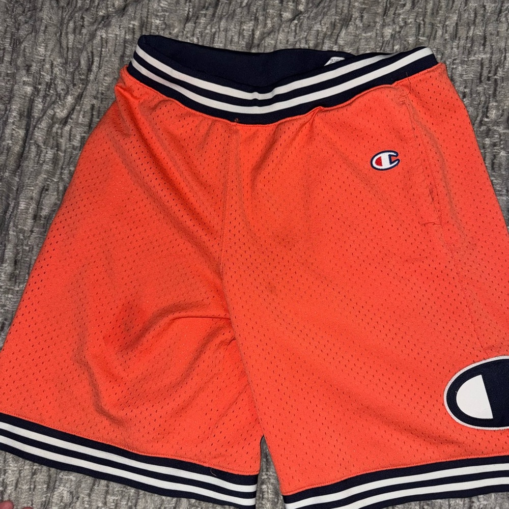 Champion Navy and Orange Athletic Shorts